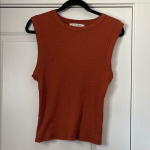 We The Free Rust Colored Ribbed Muscle Tank Top